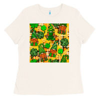 Bone St. Patricks gnomies seamless pattern Ladies Tee - BundleAndBundleShop