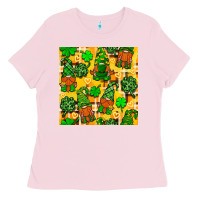 Bubblegum Pink St. Patricks gnomies seamless pattern Ladies Tee - BundleAndBundleShop