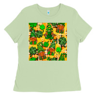 Matcha St. Patricks gnomies seamless pattern Ladies Tee - BundleAndBundleShop
