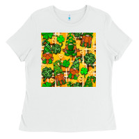 White St. Patricks gnomies seamless pattern Ladies Tee - BundleAndBundleShop