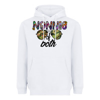 White nonnie of both Heavyweight Hoodie - CowhideDigitalArt