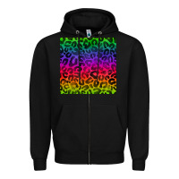 Black colorful leopard seamless pattern Zipper Hoodie - BundleAndBundleShop