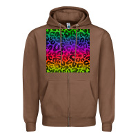 Chestnut colorful leopard seamless pattern Zipper Hoodie - BundleAndBundleShop