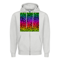 Dove Grey colorful leopard seamless pattern Zipper Hoodie - BundleAndBundleShop