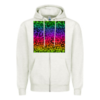 Oatmeal Heather colorful leopard seamless pattern Zipper Hoodie - BundleAndBundleShop