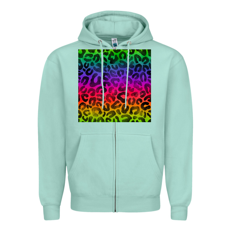 Colorful Leopard Seamless Pattern Zipper Hoodie by BundleAndBundleShop | Teevron