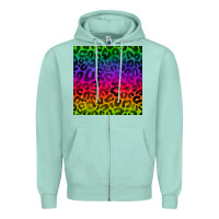 Seafoam colorful leopard seamless pattern Zipper Hoodie - BundleAndBundleShop
