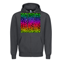 Smoke colorful leopard seamless pattern Zipper Hoodie - BundleAndBundleShop
