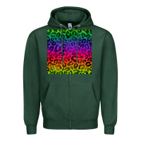 Sports Green colorful leopard seamless pattern Zipper Hoodie - BundleAndBundleShop