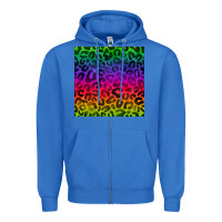 True Royal colorful leopard seamless pattern Zipper Hoodie - BundleAndBundleShop
