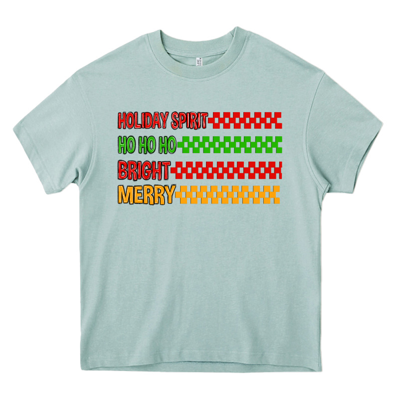 Holiday Spirit Hohoho Bright Merry Heavy Core Tee by MaliasSmallBusiness | Teevron