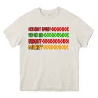 Cream holiday spirit hohoho bright merry Heavy Core Tee - MaliasSmallBusiness