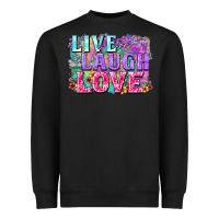 Black Live laugh love hippie Valentine's Day Heavyweight Sweatshirt - FaDigitalArtStudio