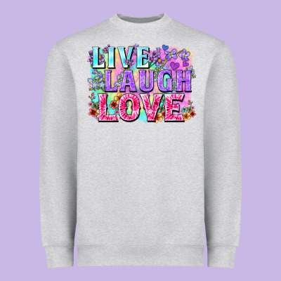 Live Laugh Love Hippie Valentine's Day Heavyweight Sweatshirt Designed By Fadigitalartstudio