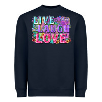 Navy Live laugh love hippie Valentine's Day Heavyweight Sweatshirt - FaDigitalArtStudio