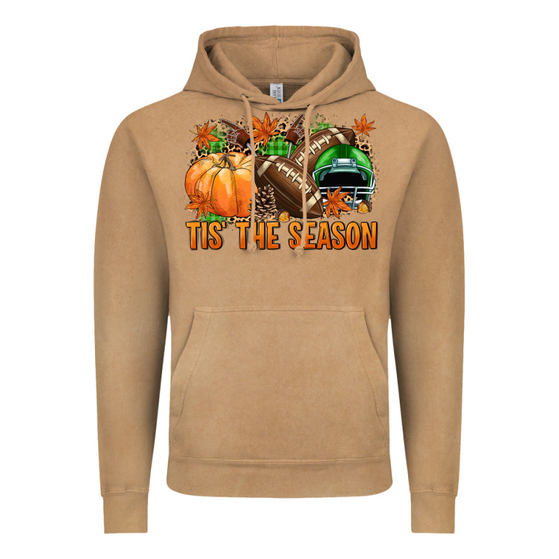Tis' The Season Football Green Helmet Vintage Hoodie by NancyCooperArtShop | Teevron
