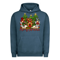 Pigment Midnight Navy merry christmas gnomies Urban Hoodie - BarkalooDesign