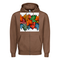 Chestnut autumn  leaves seamless pattern Zipper Hoodie - BundleAndBundleShop