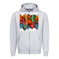 Heather Grey autumn  leaves seamless pattern Zipper Hoodie - BundleAndBundleShop