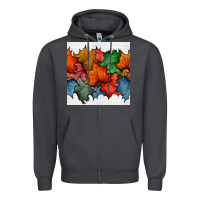 Smoke autumn  leaves seamless pattern Zipper Hoodie - BundleAndBundleShop