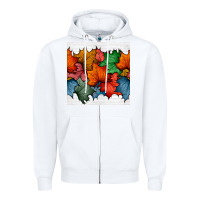 White autumn  leaves seamless pattern Zipper Hoodie - BundleAndBundleShop