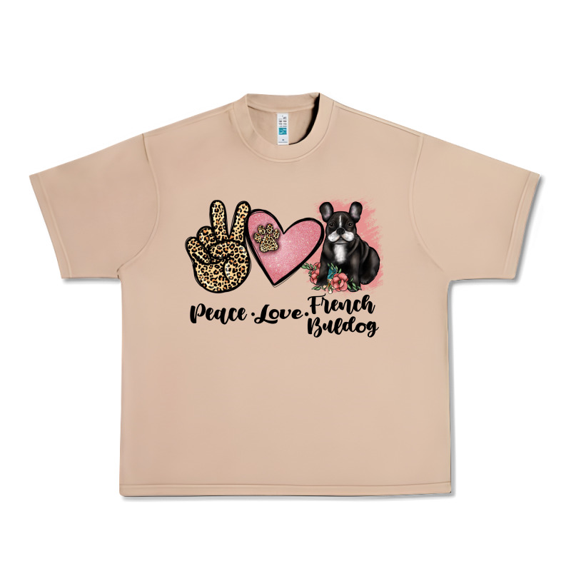 Peace Love French Bulldog Urban Heavy Tee by JahusDesignShop | Teevron