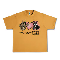 Peanut Butter peace love french bulldog Urban Heavy Tee - JahusDesignShop