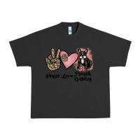 Pigment Black peace love french bulldog Urban Heavy Tee - JahusDesignShop