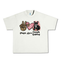 Pistachio peace love french bulldog Urban Heavy Tee - JahusDesignShop