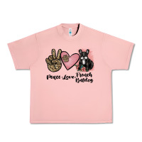 Salmon peace love french bulldog Urban Heavy Tee - JahusDesignShop