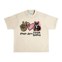 Sandshell peace love french bulldog Urban Heavy Tee - JahusDesignShop