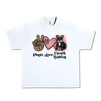 White peace love french bulldog Urban Heavy Tee - JahusDesignShop