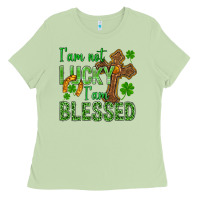 Matcha I Am Not Lucky I Am Blessed St. Patricks Ladies Tee - BundleAndBundleShop