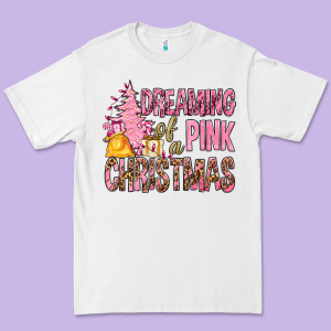 Dreaming Of A Pink Christmas Premium Tee Designed By Bundleandbundleshop