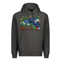 Charcoal Heather believe polar express christmas trees Premium Hoodie - FaDigitalArtStudio