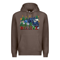 Coffee believe polar express christmas trees Premium Hoodie - FaDigitalArtStudio