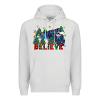 Dove Grey believe polar express christmas trees Premium Hoodie - FaDigitalArtStudio