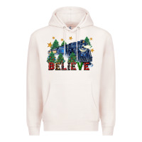 Pale Pink believe polar express christmas trees Premium Hoodie - FaDigitalArtStudio