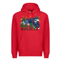 Red believe polar express christmas trees Premium Hoodie - FaDigitalArtStudio