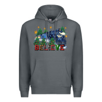 Rock believe polar express christmas trees Premium Hoodie - FaDigitalArtStudio