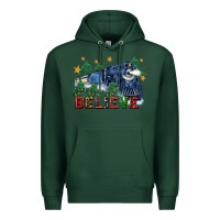 Sports Green believe polar express christmas trees Premium Hoodie - FaDigitalArtStudio