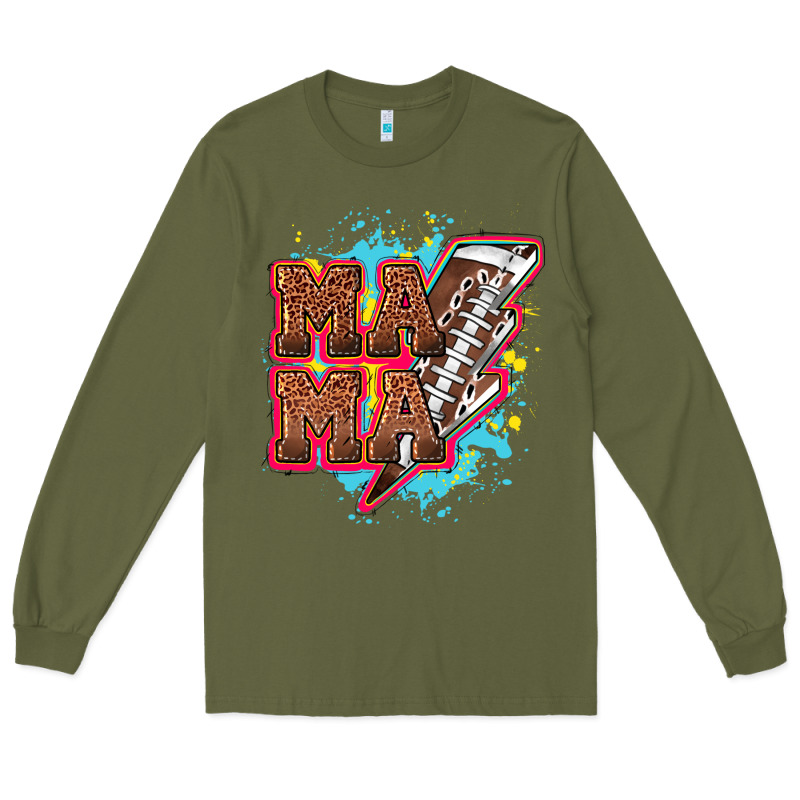 Mama Football Lightning Bolt Long Sleeve Tee by HowdyJamesFarm | Teevron
