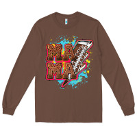 Chestnut Mama Football lightning bolt Long Sleeve Tee - HowdyJamesFarm