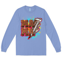 Colony Blue Mama Football lightning bolt Long Sleeve Tee - HowdyJamesFarm