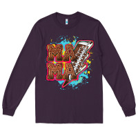 Plum Mama Football lightning bolt Long Sleeve Tee - HowdyJamesFarm