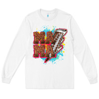 White Mama Football lightning bolt Long Sleeve Tee - HowdyJamesFarm