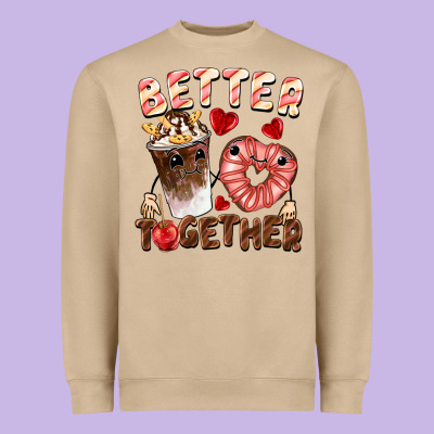 Better Together Valentine's Day Heavyweight Sweatshirt Designed By Fadigitalartstudio