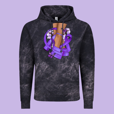 Cancer Diva Purple Ribbon Vintage Hoodie Designed By Nancycooperartshop