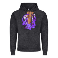 Vintage Black Cancer diva purple ribbon Vintage Hoodie - NancyCooperArtShop