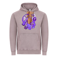 Vintage Zinc Cancer diva purple ribbon Vintage Hoodie - NancyCooperArtShop